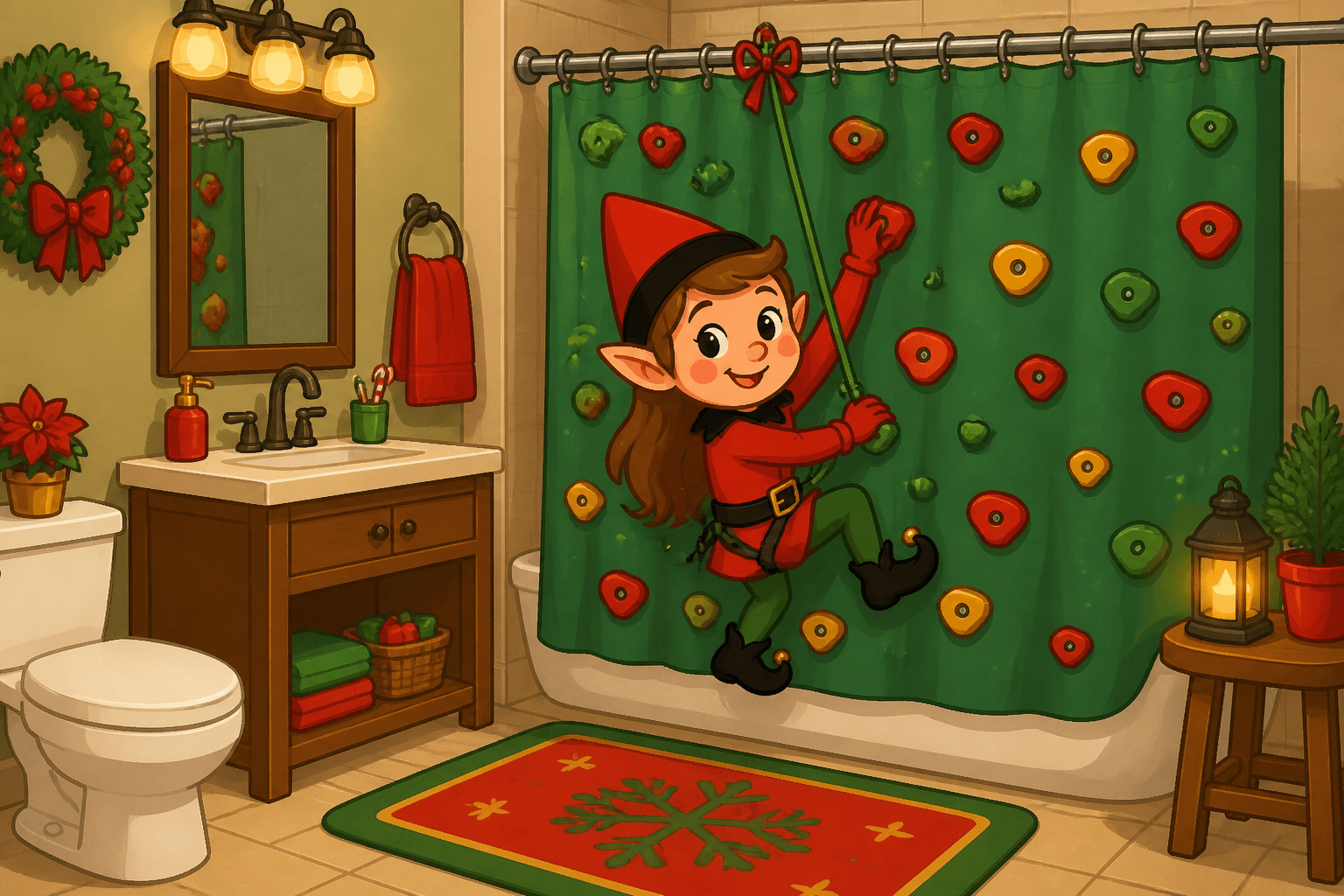 Shower Curtain Climber