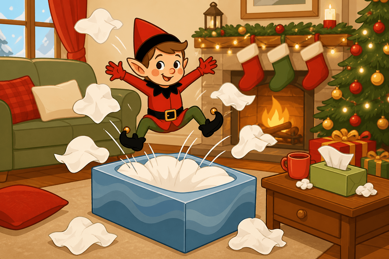 Tissue Box Trampoline