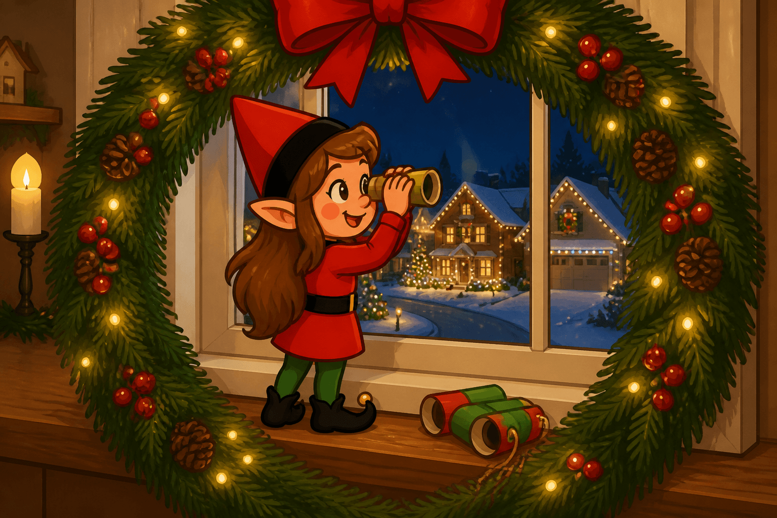 Wreath Window Watcher