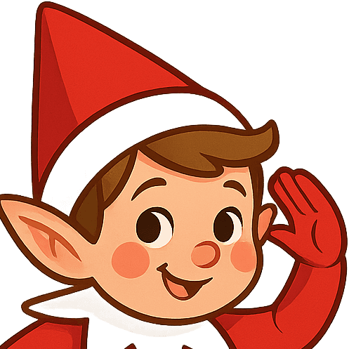 Elfie Spot Finder - AI-powered holiday elf app logo featuring a cheerful Christmas elf character