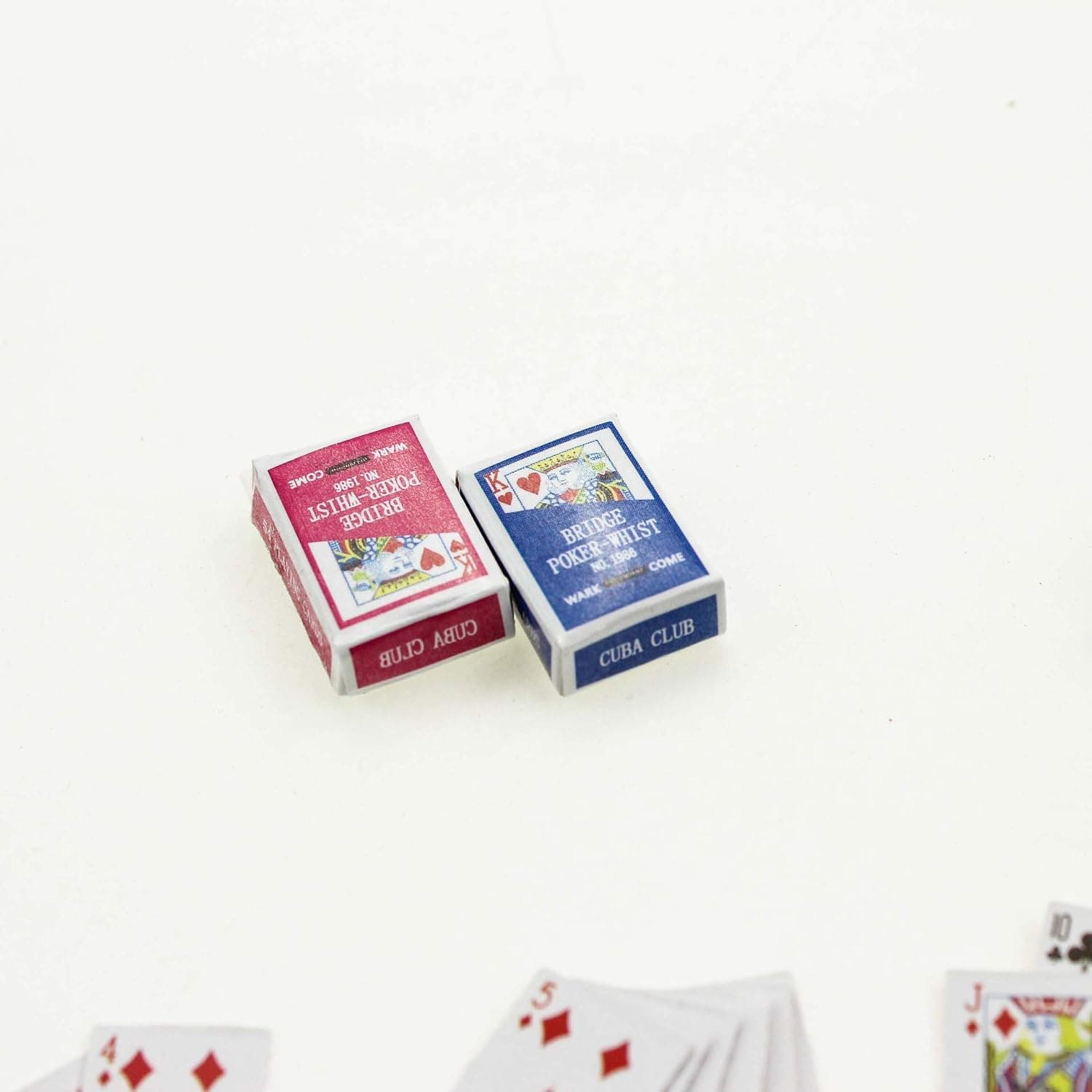 A miniature deck of cards for holiday elf setups.