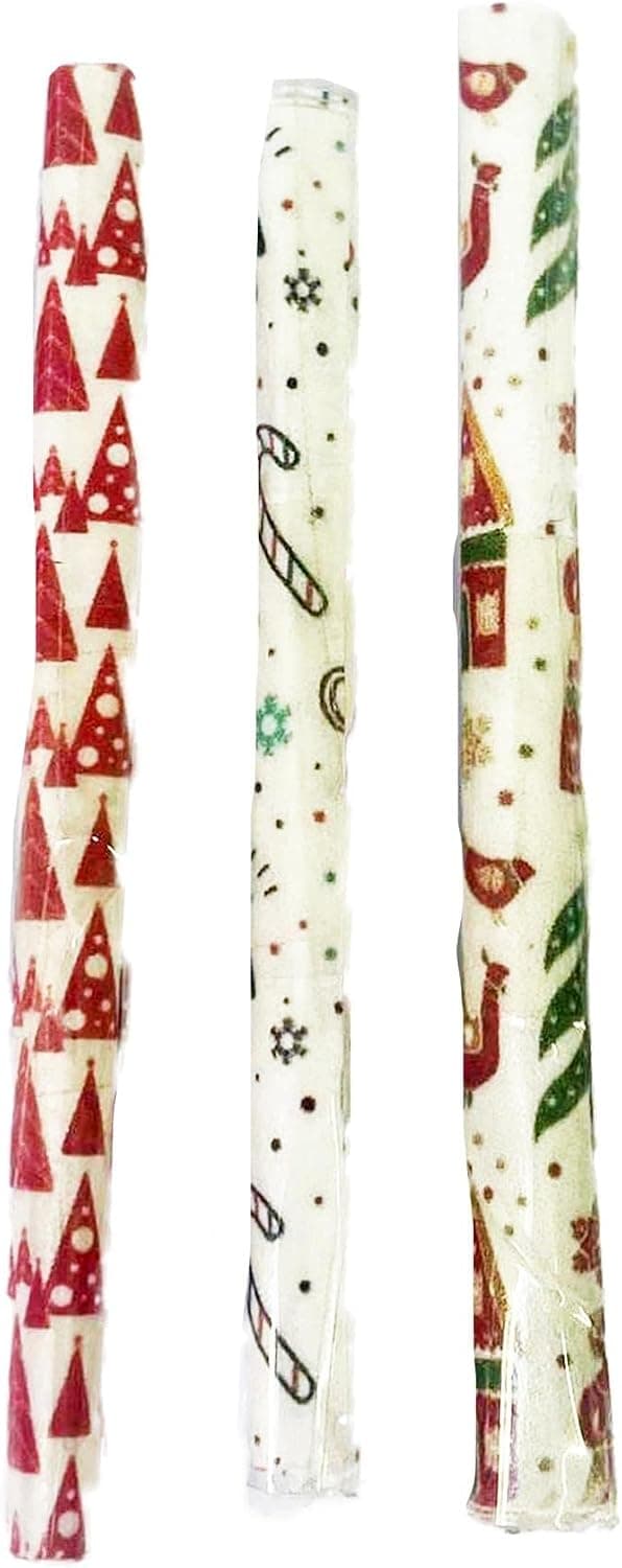 Miniature wrapping-paper rolls for holiday elf setups.