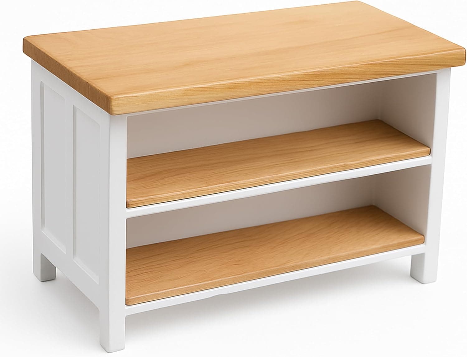 A miniature kitchen island for holiday elf setups.