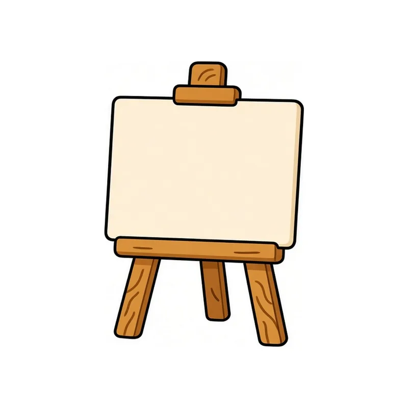 Cartoon Mini wooden easel illustration