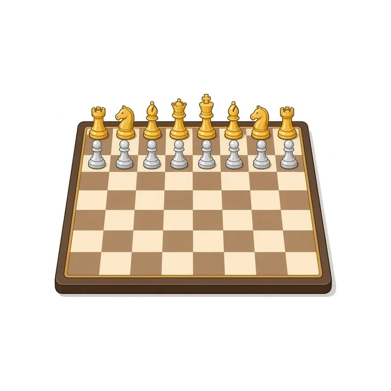 Cartoon Tiny chess set, gold and silver illustration