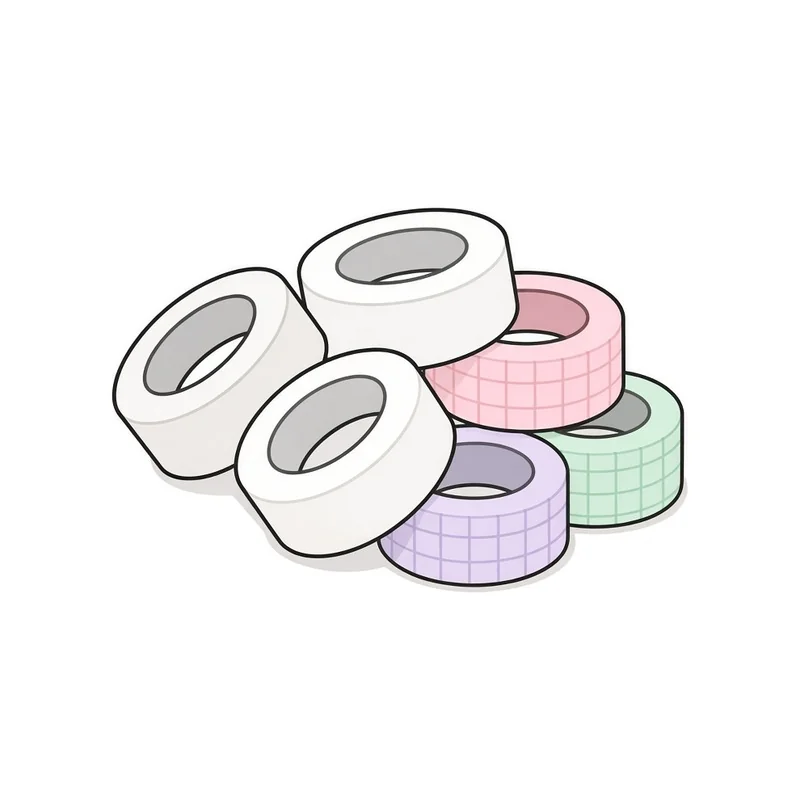 Cartoon Calendar washi tape, 9 rolls, white illustration
