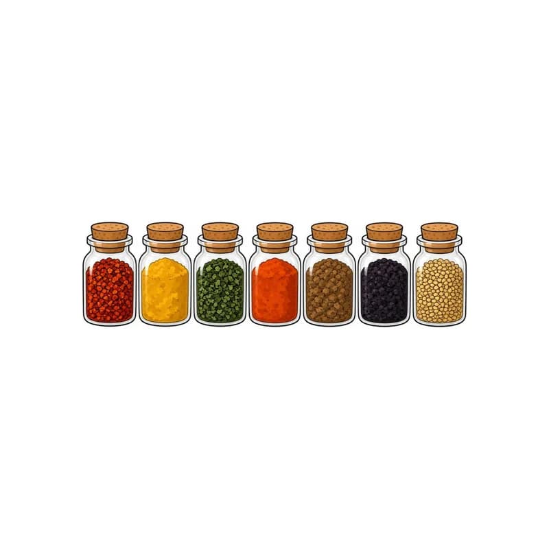 Cartoon Mini spice jars illustration