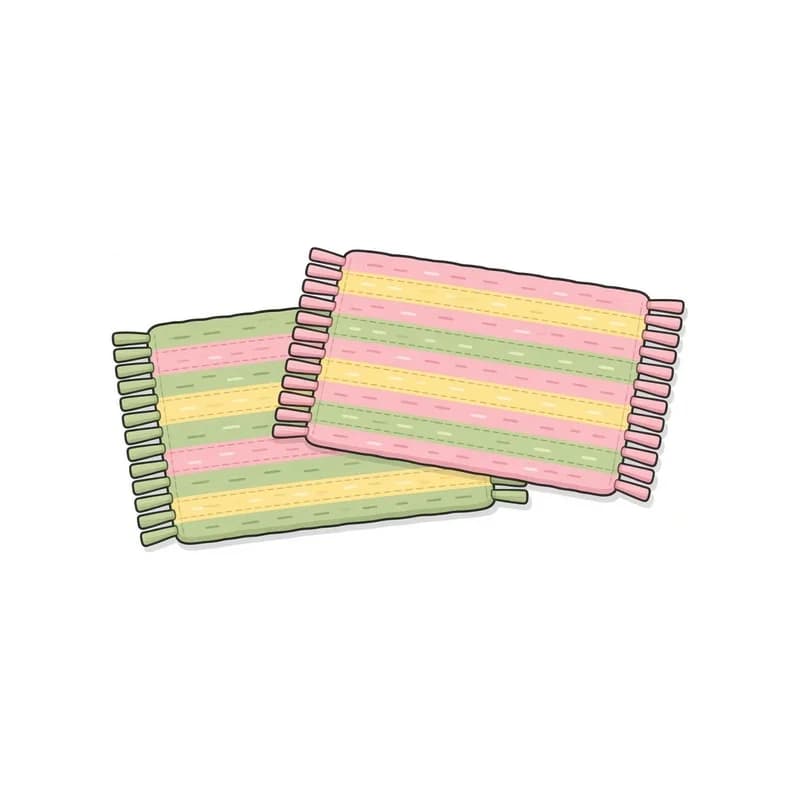 Cartoon Tiny woven spring rugs, 2 pieces illustration