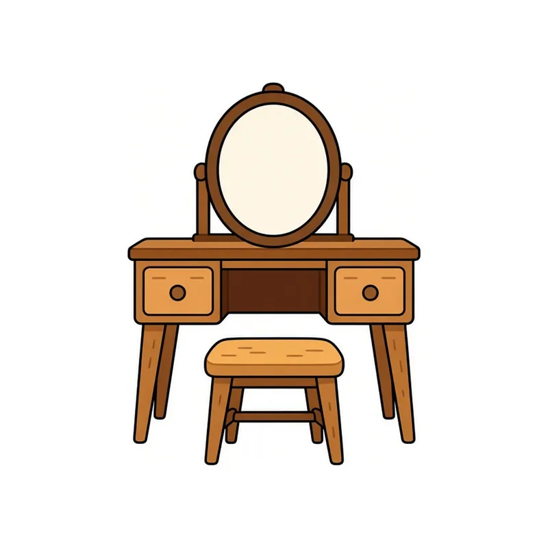 Cartoon Mini vanity set illustration