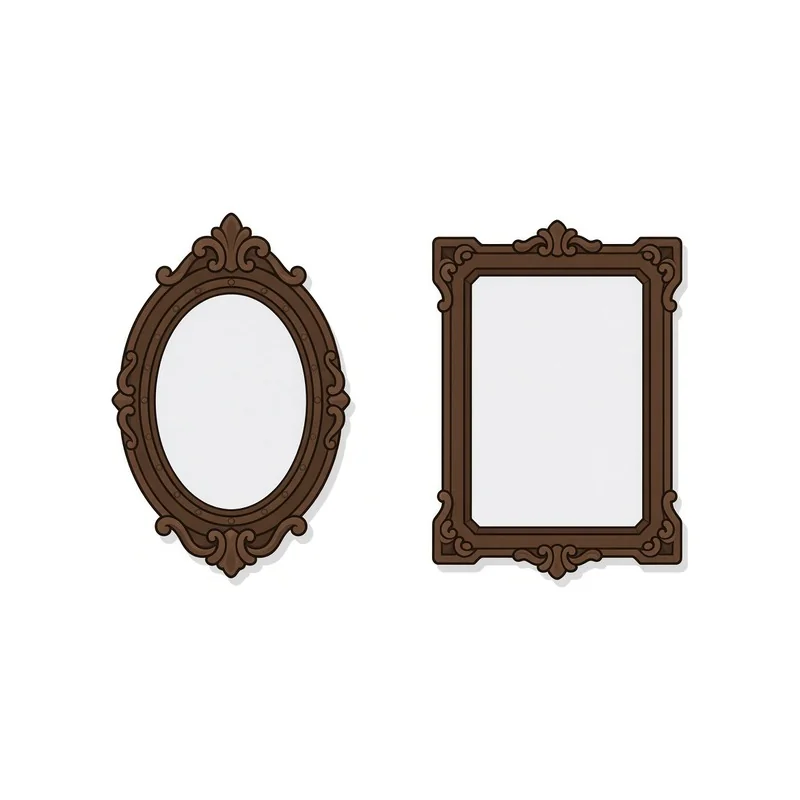 Cartoon Tiny framed wall mirrors illustration