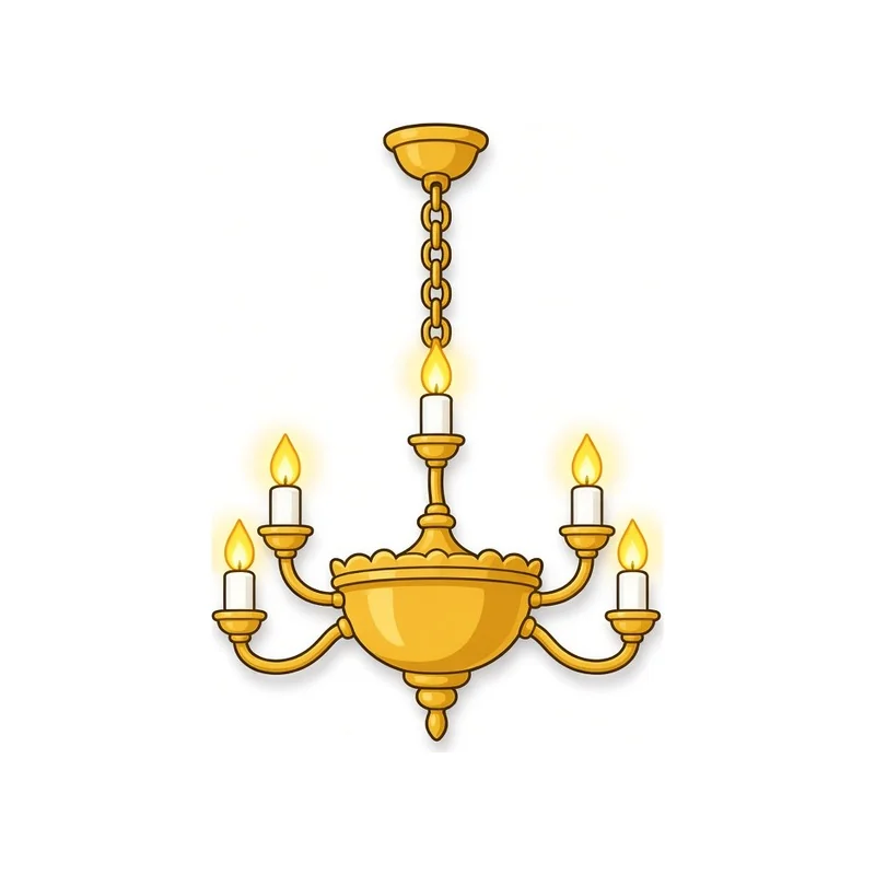 Cartoon Tiny five-arm hanging chandelier, 2 pieces illustration