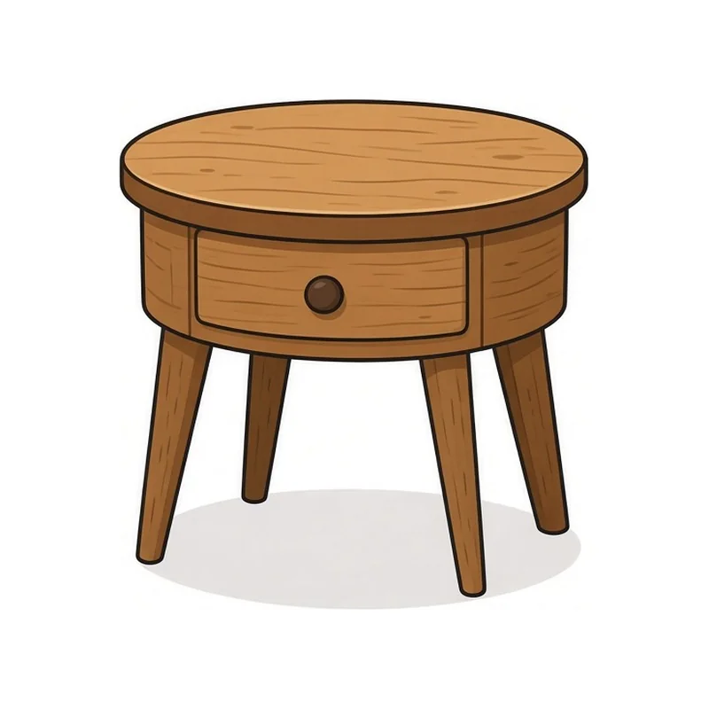 Cartoon Tiny wooden end table illustration