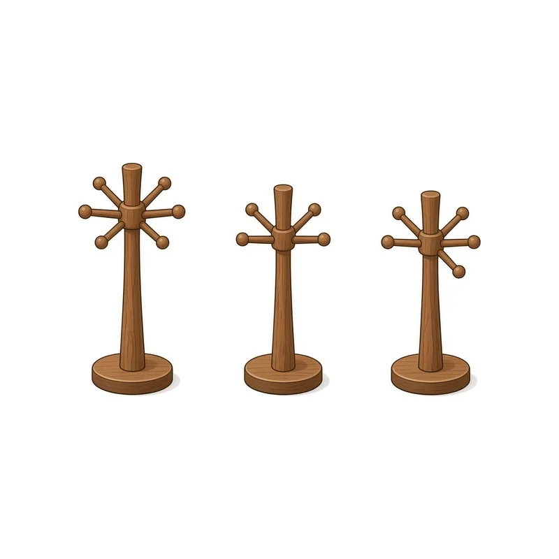 Cartoon Mini coat racks, set of 3 illustration