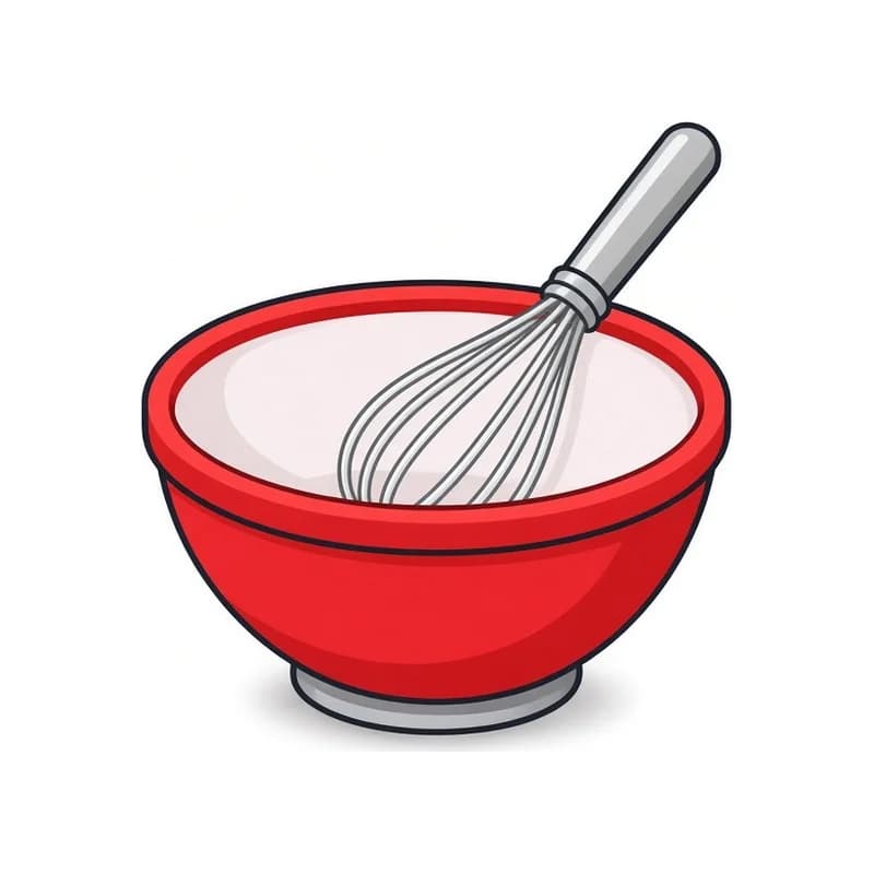 Cartoon Tiny whisk and mixing bowl illustration