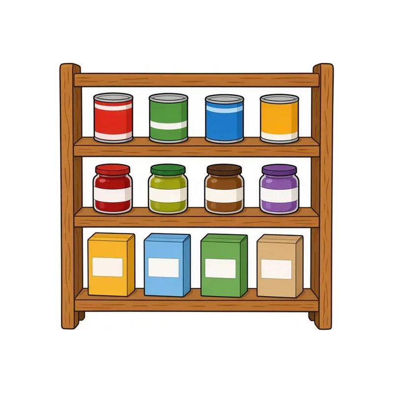 Cartoon Mini grocery shelf illustration