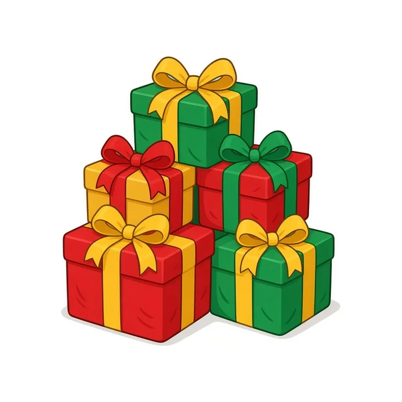 Cartoon Mini resin present boxes, 56 pieces illustration