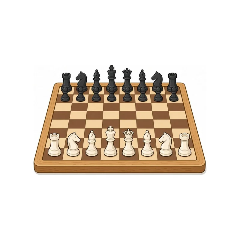 Cartoon Tiny magnetic chess set illustration