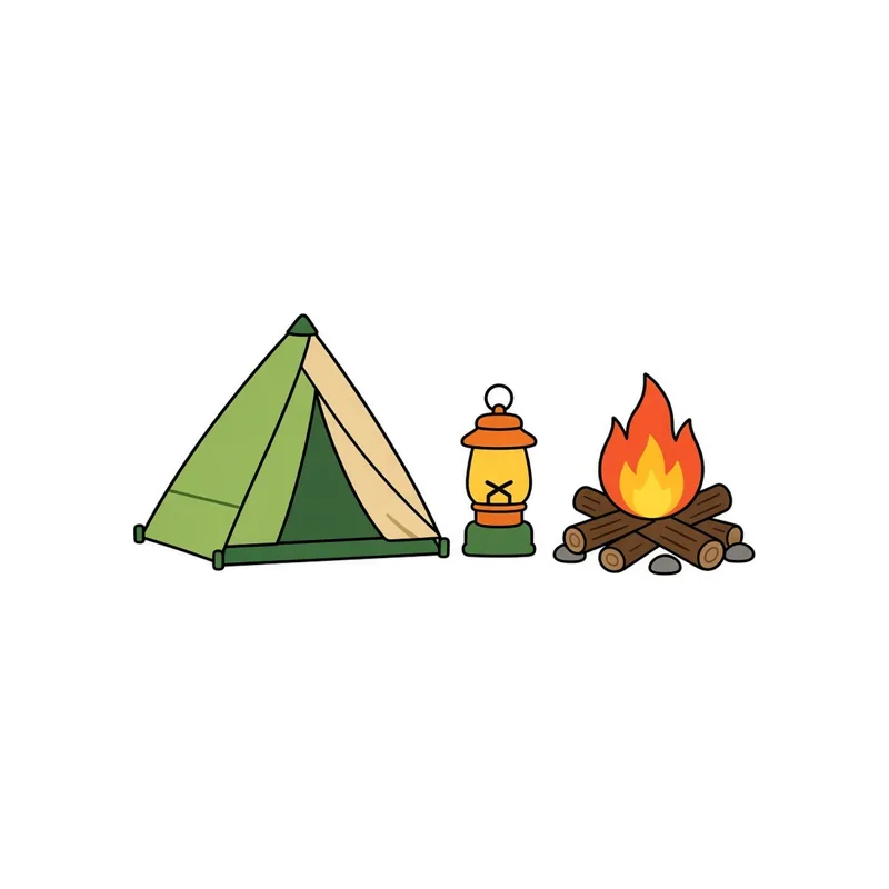 Cartoon Mini tent set illustration